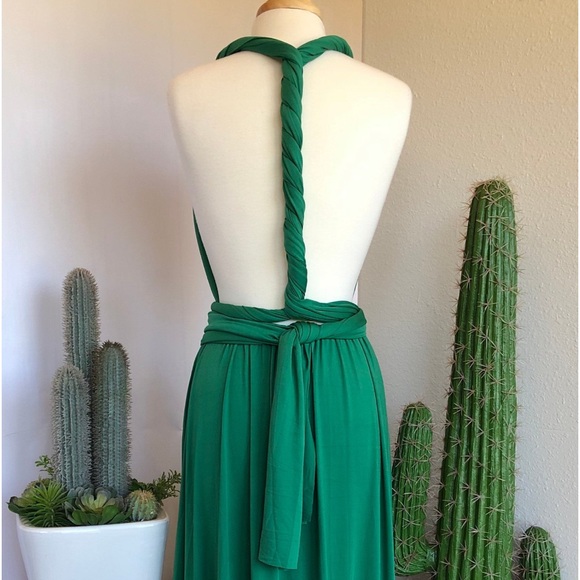 EMERALD WRAP DRESS/ Convertible Dress / Multi Wrap Dress - Picture 6 of 7